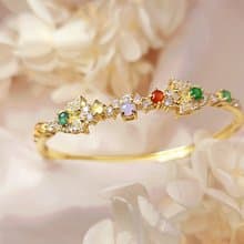 轉運•補運|冰玻馬卡龍多寶彩虹|緬甸A貨翡翠純銀花園手鐲鏈