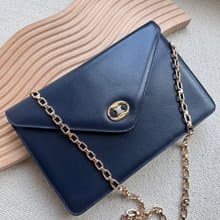 Vintage Celine 海軍藍凱旋門手拿包鏈條包