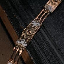 1880s-1890s 愛爾蘭 太陽圖騰白珐瑯手鍊