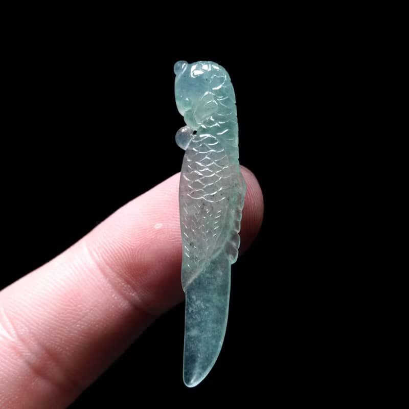 【英明神武】冰晴水翡翠巧雕鸚鵡 | 天然緬甸玉A貨翡翠 |送禮