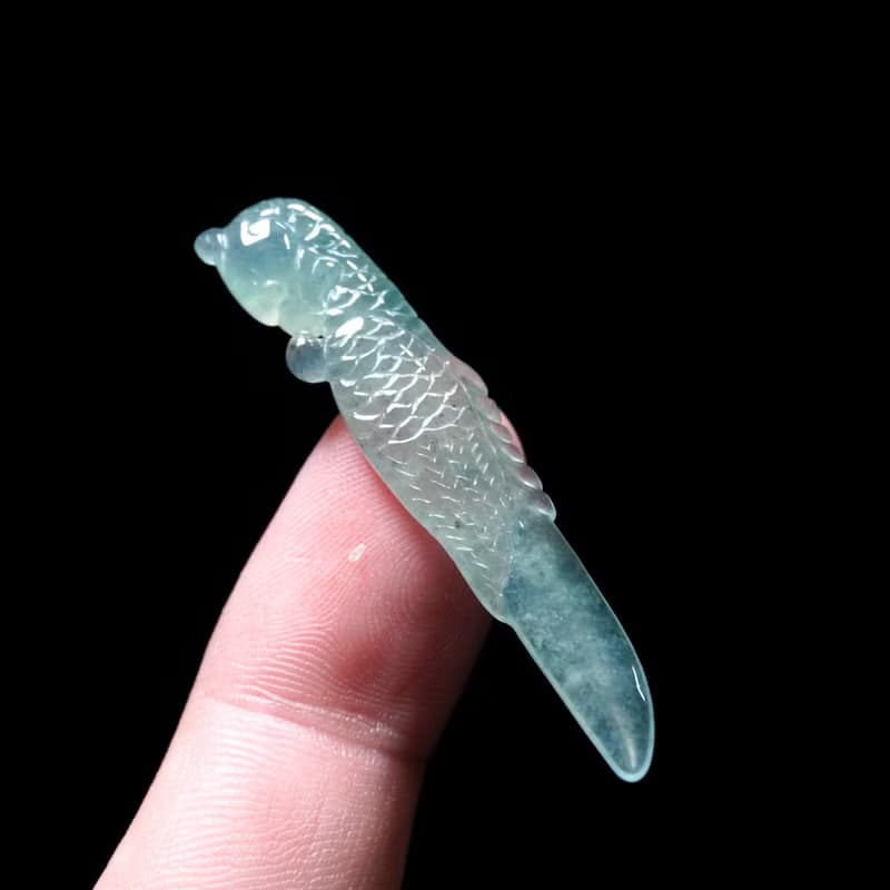 【英明神武】冰晴水翡翠巧雕鸚鵡 | 天然緬甸玉A貨翡翠 |送禮