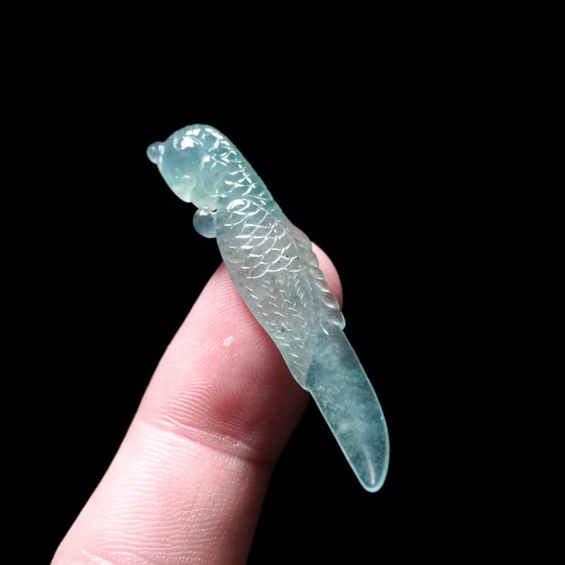 【英明神武】冰晴水翡翠巧雕鸚鵡 | 天然緬甸玉A貨翡翠 |送禮