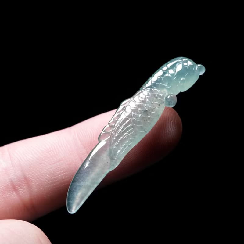 【英明神武】冰晴水翡翠巧雕鸚鵡 | 天然緬甸玉A貨翡翠 |送禮