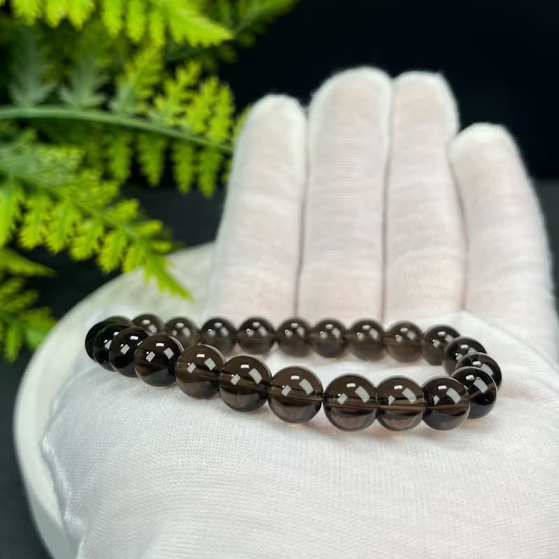 精品玻璃體茶晶手串8mm冰透煙水晶手錬勇氣信心陽性能量辟邪驅災