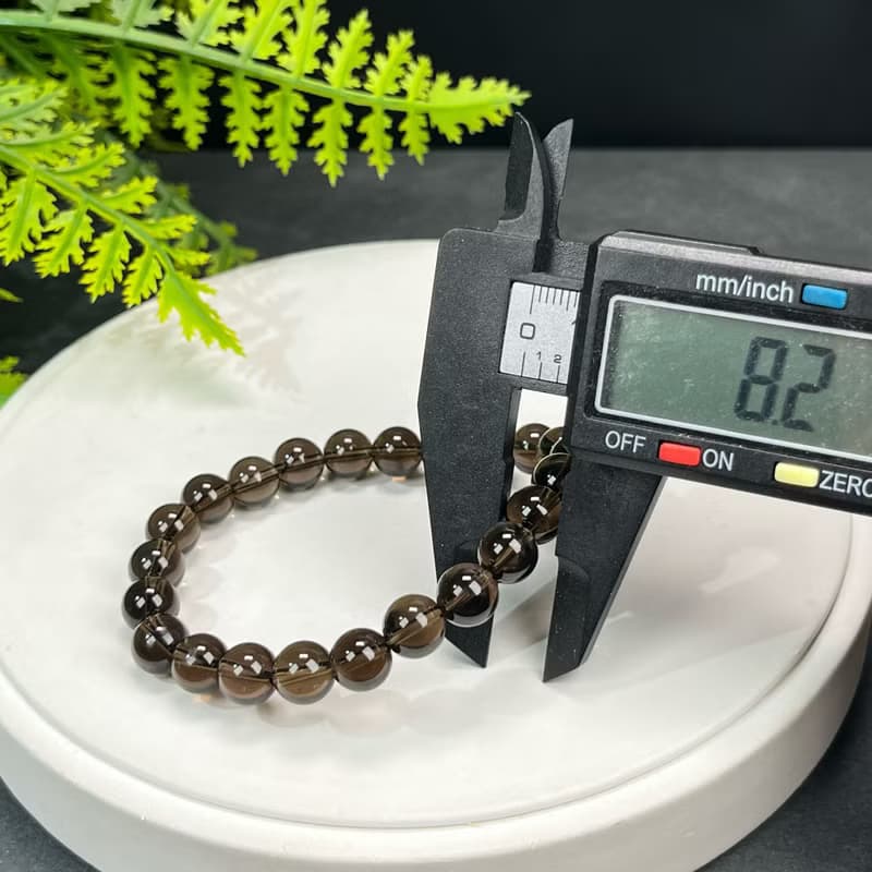 精品玻璃體茶晶手串8mm冰透煙水晶手錬勇氣信心陽性能量辟邪驅災