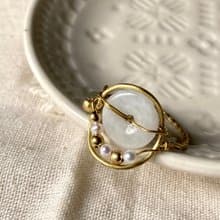 老林雜貨 | 玉石珍珠設計戒指