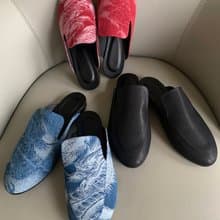 【原創設計】龍紋丹寧提花穆勒鞋