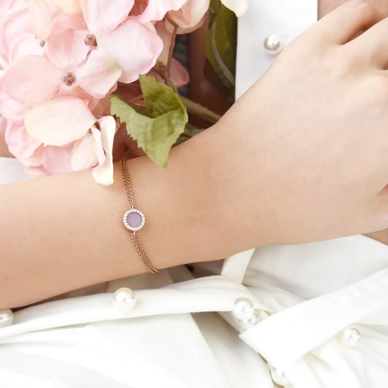 紫玉手鍊 圓形 - 天然翡翠 - 保證A玉