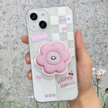 Pink smile flower grip smartphone acrylic smart tok