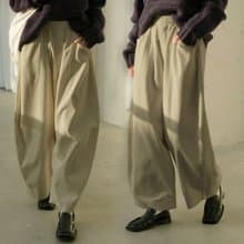Vintage Casual Stripe Cotton - Wide Leg Pants - Straight Leg Elastic Waist Pants