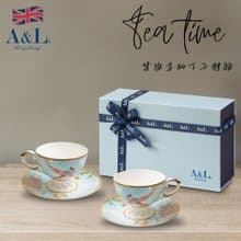 【A&L】五福報喜 骨瓷咖啡_午茶對杯禮盒組_多色選擇