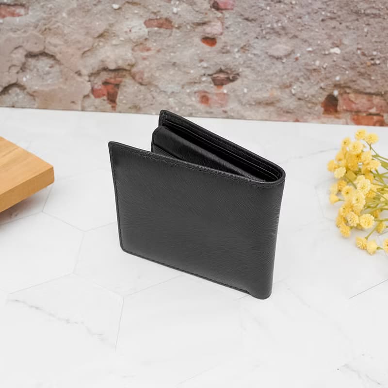 10卡1照-馬鬃紋-上下翻活頁牛皮短夾28801(黑色)