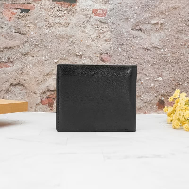 10卡1照-馬鬃紋-上下翻活頁牛皮短夾28801(黑色)