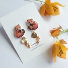 【動物們 No.78】小貓熊 小熊貓 紅熊貓 耳環/耳夾