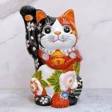 【赤華盈門】日本九谷燒招財貓 | 紅赤華盛