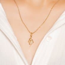 Snake Necklace 生肖蛇 動物造型項鍊 純銀鍍18K金 新年 送禮推薦