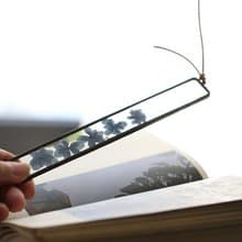 植物圖鑑∣小葉藍繡球花∣玻璃鑲崁∣花草標本書籤