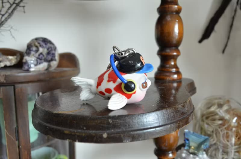 LUCK 手工製 硬膠材質 金魚少年 包包手袋掛飾