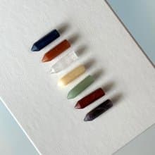 【水晶滾石】七脈輪六角柱 辦公室家中療癒 裝置擺飾 能量思想情