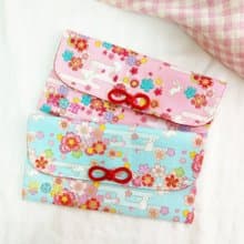 免費繡名字。春霞白兔-2色可選。布紅包袋 / 口罩收納袋