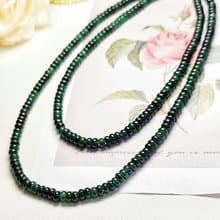 7折出清福利|富貴|A貨翡翠老坑種冰綠透繩算盤珠5mm長串項鍊珠鏈