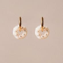 Rolling Earrings 環圈耳飾－珍珠白