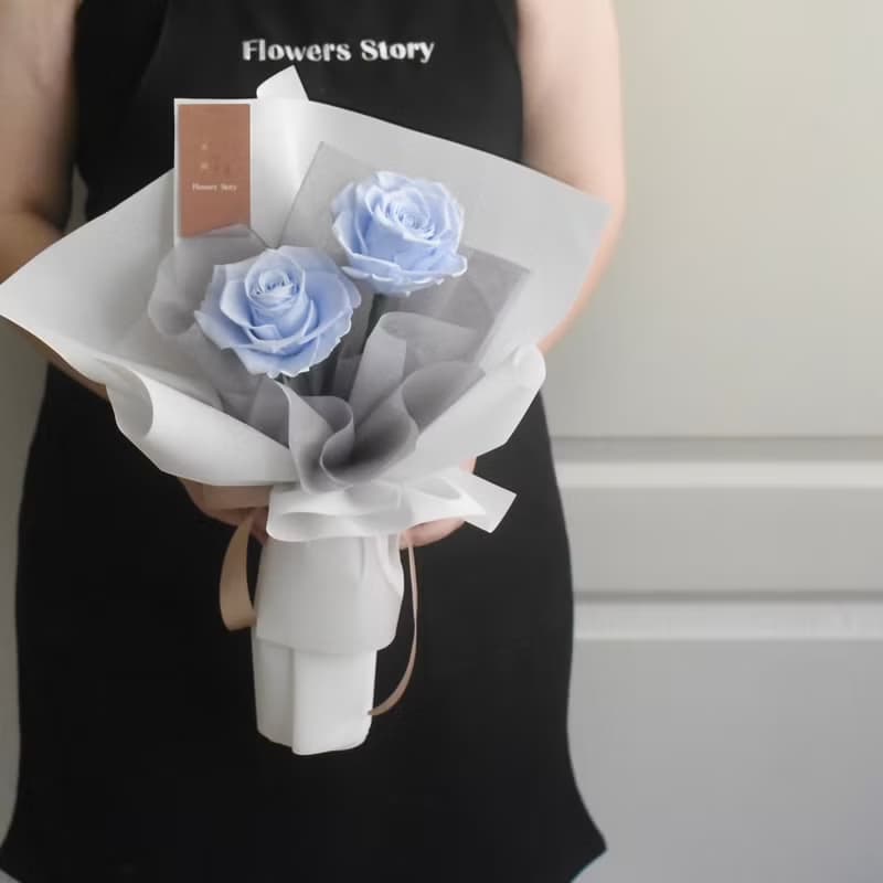 /雙朵厄瓜多玫瑰花束/生日花束 畢業 儀式感 永生花 七夕 情人節