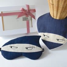 忍者-日本眼罩和圍兜 爸爸寶寶 ２件組 嬰兒禮品/彌月禮盒