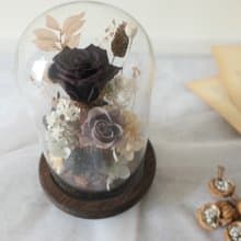 【永生玫瑰玻璃盅-濃情巧克力】情人節禮物/生日禮物/居家裝飾