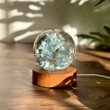 繡球花真花水晶球三色夜燈