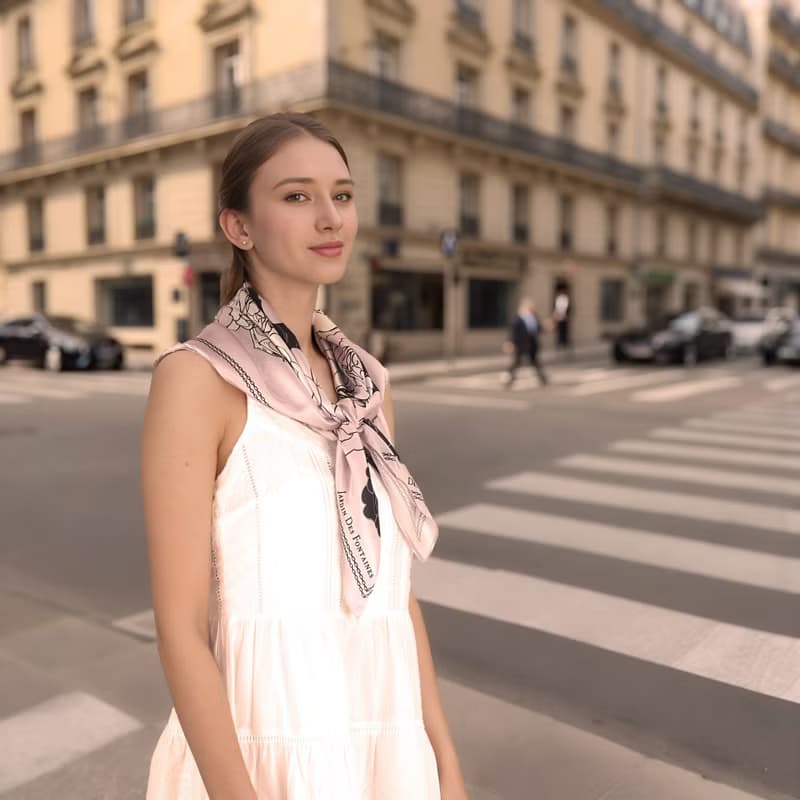 左岸花園大方巾絲巾90厘米 Jardin Des Fontaines