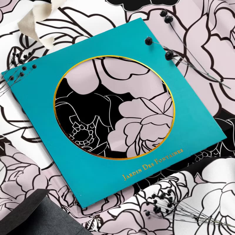 左岸花園大方巾絲巾90厘米 Jardin Des Fontaines