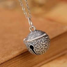 Can Ring Real Bell Pendants for Women Totem Pattern Vintage Ball Necklaces