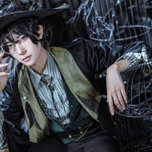 合作限定 詭秘之主×蒸汽大陸 哥特風復古 阿蒙系列條紋中性襯衫