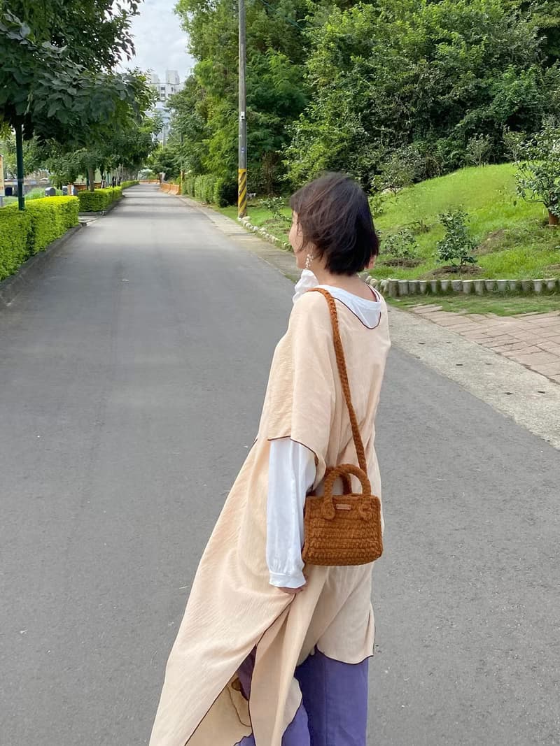 棉花糖手提斜背小方包 附可拆式背帶-巧克力色 bahnhof手作