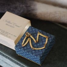 老又好古董珠寶AVON Vintage金色手鍊 1977年 原裝盒BR165