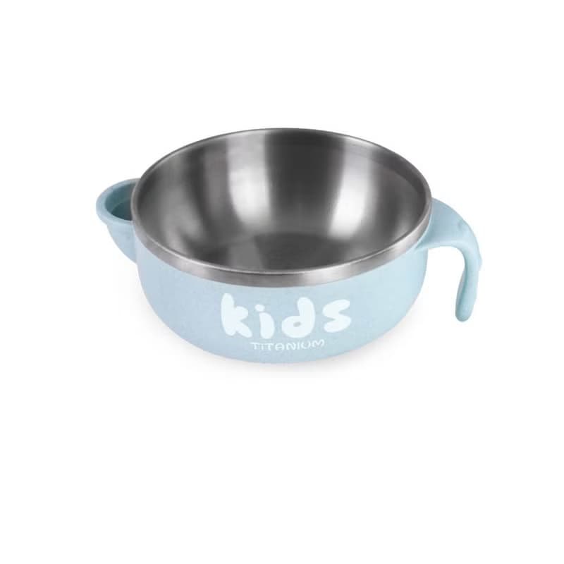 【純鈦微瑕商品】注水保溫保冷碗 400ml-藍