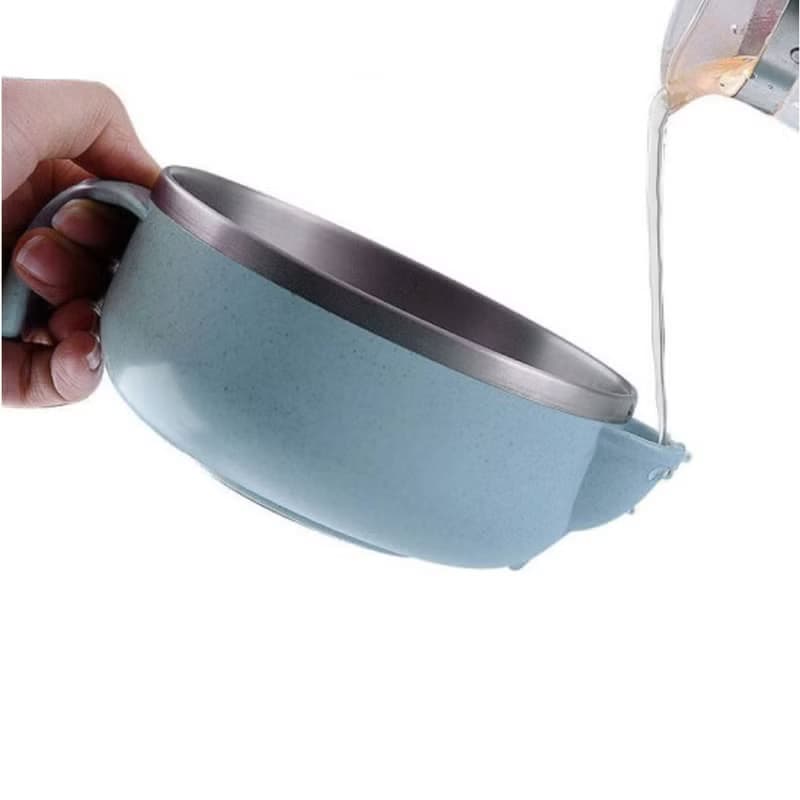 【純鈦微瑕商品】注水保溫保冷碗 400ml-藍