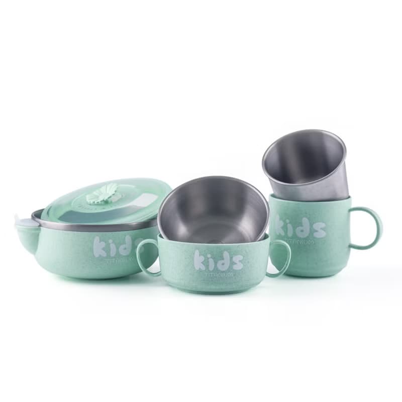 【純鈦微瑕商品】注水保溫保冷碗 400ml-藍