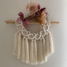 Macrame  波希米亞 交叉 花紋 流蘇 編織 掛飾