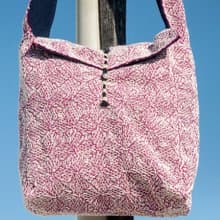 手縫純棉布側背包 刺繡斜背包 手工刺繡肩背包 手縫藍染包indigo