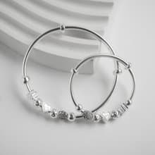 999純銀 親子愛心手鐲 兒童手鐲 周歲禮物 彌月禮盒 親子手鐲