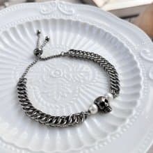 珍珠骷髏 不鏽鋼手鍊 手環