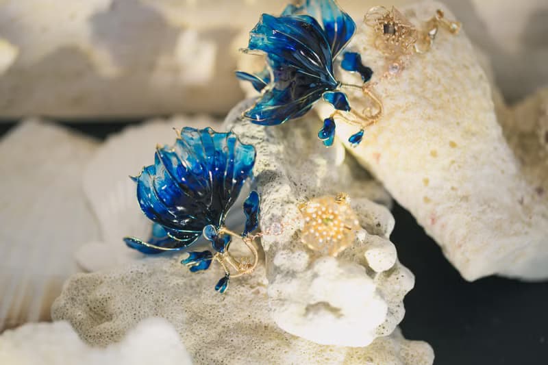 海洋樂園】水晶魚－鯨魚藍 水晶花金魚樹脂耳環
