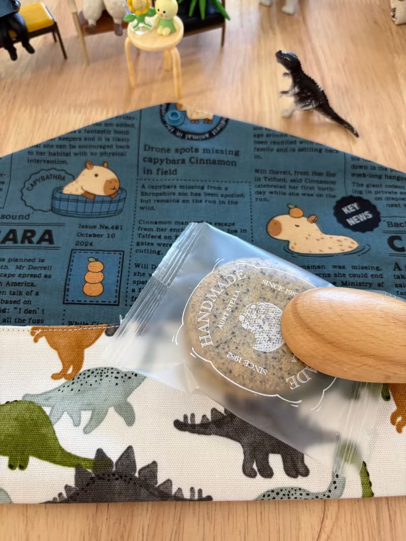 文青風環保純棉筷袋 長頸龍物語 原胚白 童心 優質 日本 潮物 收