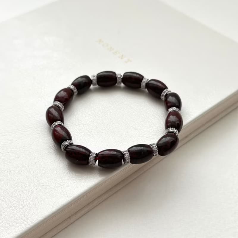 【雙魚牡羊座|3月誕生】血石古典鍍銀手鏈 舒緩壓力疲勞 健康活力