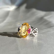 Dazzling Yellow Fire Opal Cocktail Ring