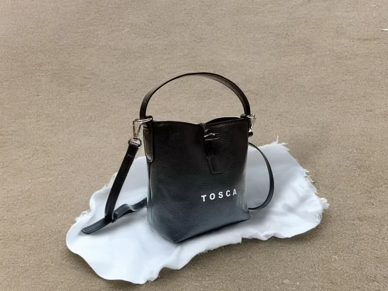 Tosca | Leather Bucket Bag - 斜孭包 手袋 手提 水桶 卡包