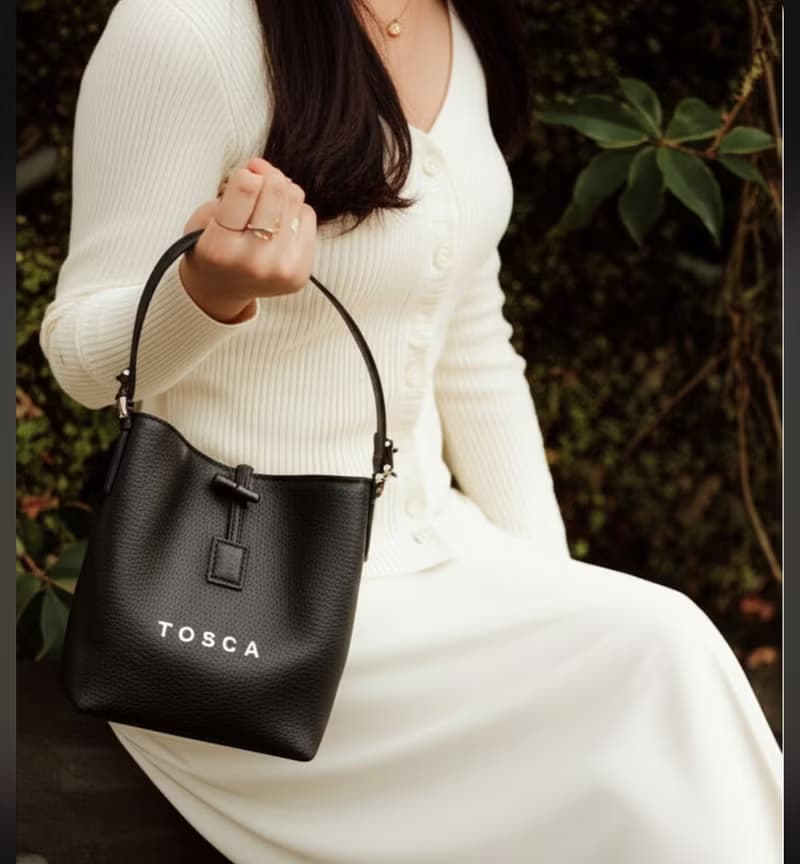 Tosca | Leather Bucket Bag - 斜孭包 手袋 手提 水桶 卡包