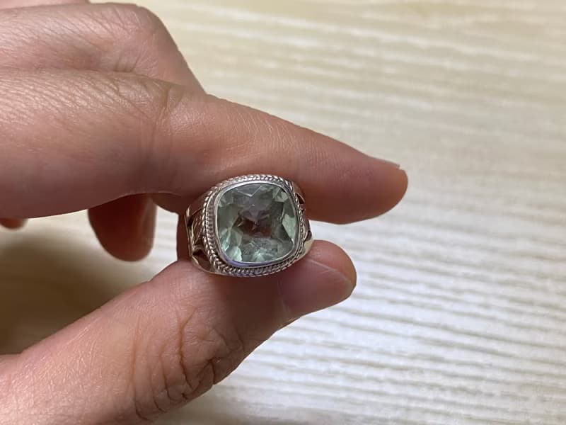 天然 綠色 紫水晶 戒指 尼泊爾 手工製 925純銀